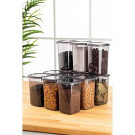 Hermia Set de 12 Cajas de Almacenaje Antracita 1200 ml